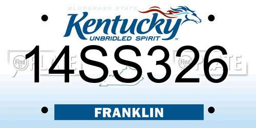 14SS326 Kentucky License Plate