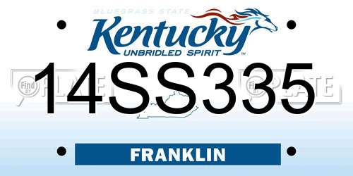 14SS335 Kentucky License Plate
