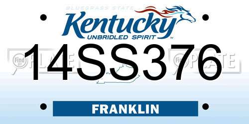 14SS376 Kentucky License Plate