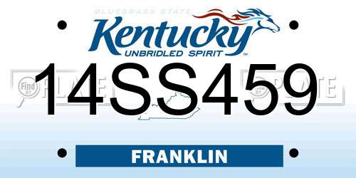 14SS459 Kentucky License Plate