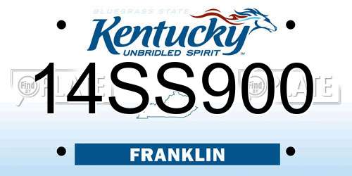 14SS900 Kentucky License Plate