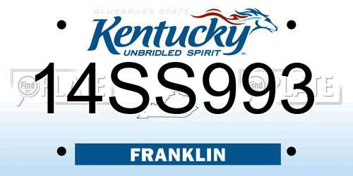 14SS993 Kentucky License Plate