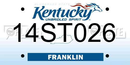 14ST026 Kentucky License Plate