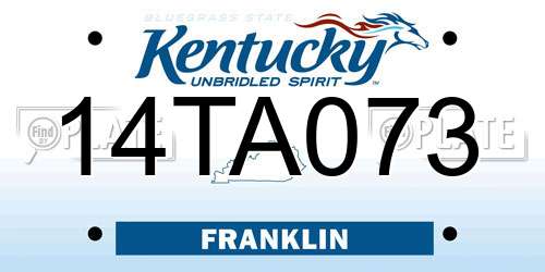14TA073 Kentucky License Plate