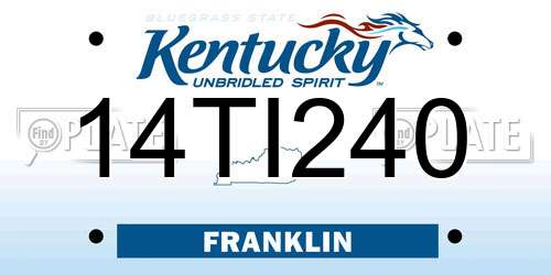 14TI240 Kentucky License Plate