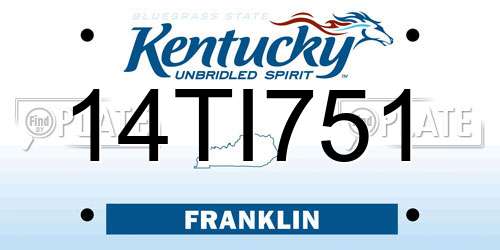 14TI751 Kentucky License Plate