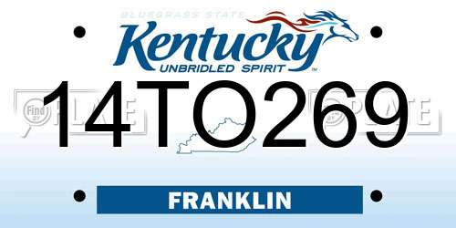 14TO269 Kentucky License Plate