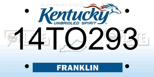 14TO293 Kentucky License Plate