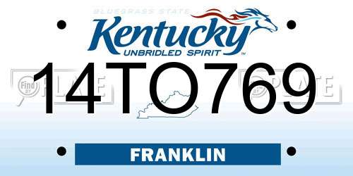14TO769 Kentucky License Plate
