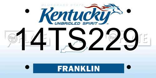 14TS229 Kentucky License Plate