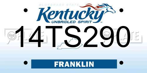 14TS290 Kentucky License Plate