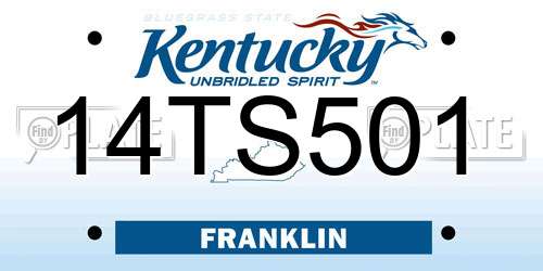 14TS501 Kentucky License Plate