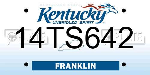 14TS642 Kentucky License Plate