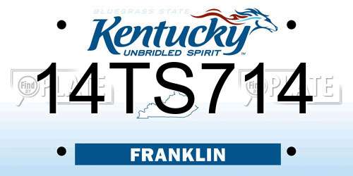 14TS714 Kentucky License Plate