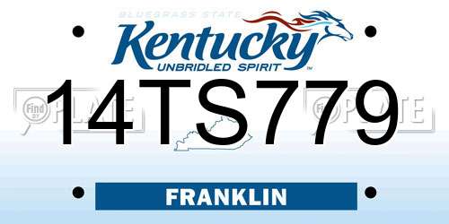14TS779 Kentucky License Plate