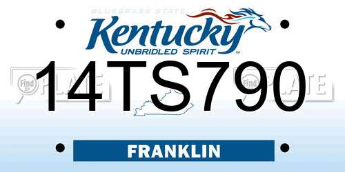 14TS790 Kentucky License Plate