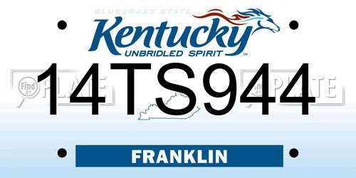 14TS944 Kentucky License Plate
