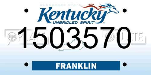 1503570 Kentucky License Plate
