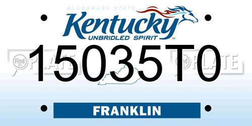 15035T0 Kentucky License Plate
