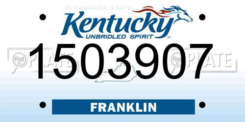 1503907 Kentucky License Plate