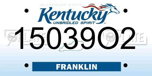 15039O2 Kentucky License Plate