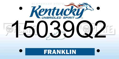 15039Q2 Kentucky License Plate