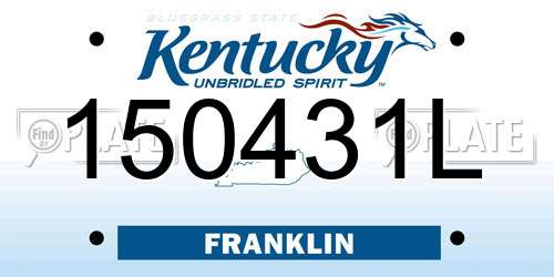 150431L Kentucky License Plate