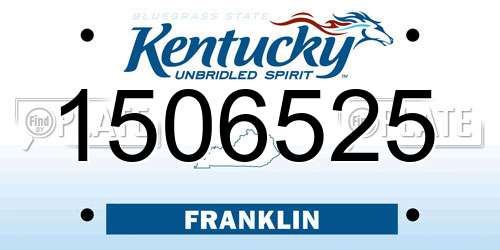 1506525 Kentucky License Plate