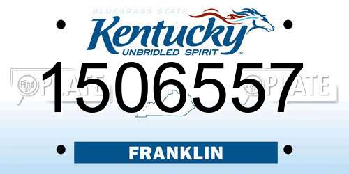 1506557 Kentucky License Plate