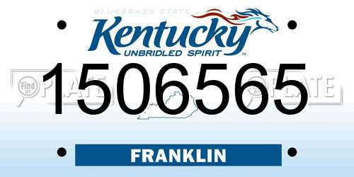 1506565 Kentucky License Plate