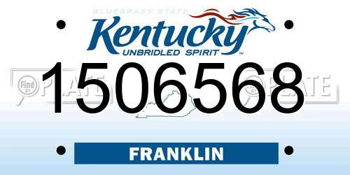 1506568 Kentucky License Plate