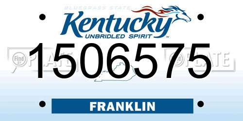 1506575 Kentucky License Plate