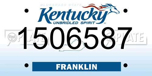 1506587 Kentucky License Plate