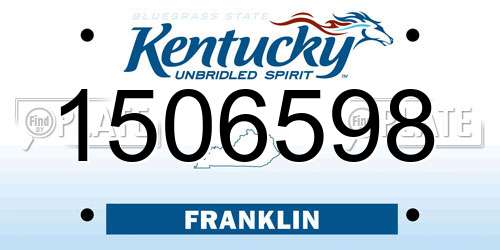 1506598 Kentucky License Plate
