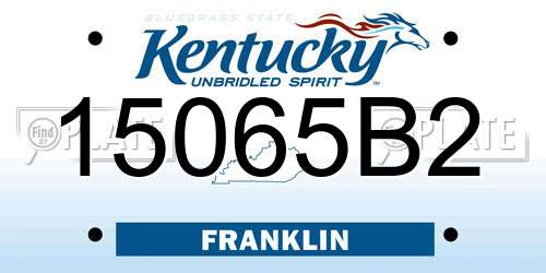 15065B2 Kentucky License Plate