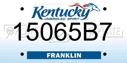 15065B7 Kentucky License Plate