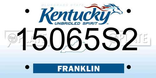 15065S2 Kentucky License Plate