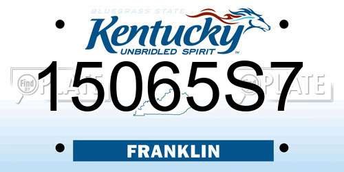 15065S7 Kentucky License Plate