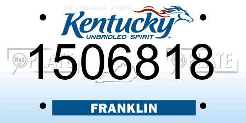 1506818 Kentucky License Plate