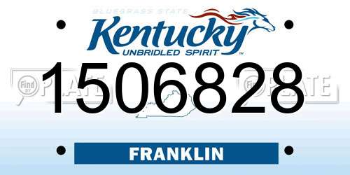 1506828 Kentucky License Plate