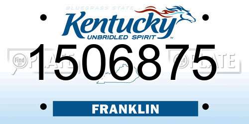 1506875 Kentucky License Plate