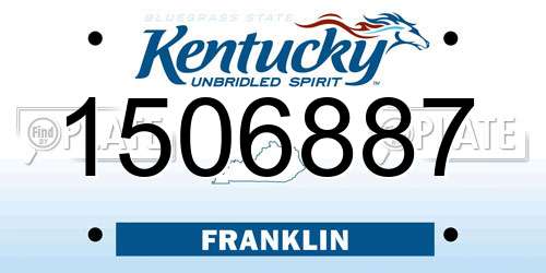 1506887 Kentucky License Plate