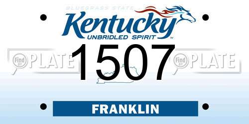 1507 Kentucky License Plate