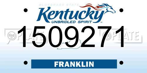 1509271 Kentucky License Plate