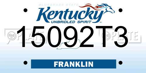15092T3 Kentucky License Plate