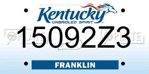15092Z3 Kentucky License Plate