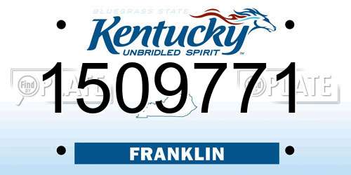 1509771 Kentucky License Plate