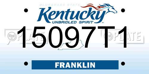 15097T1 Kentucky License Plate