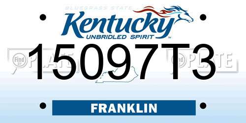 15097T3 Kentucky License Plate