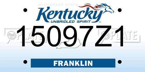 15097Z1 Kentucky License Plate